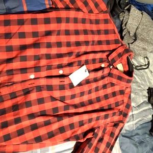Jack & Jones Red Long Sleeve Button Down